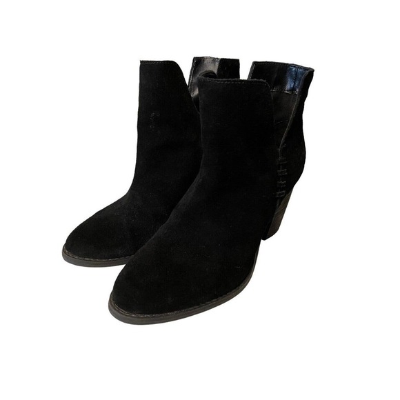 Steve Madden Shepp Booties Black Suede Leather Size 6.5 - Picture 6 of 8